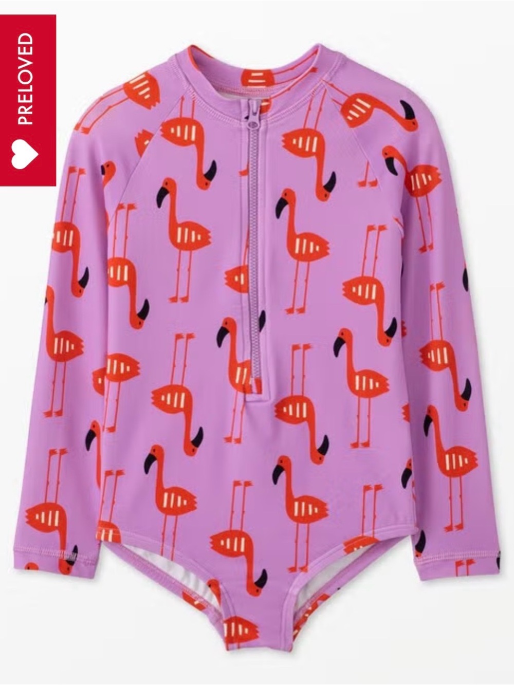 Hanna Andersson long sleeved rash guard flamingo lagoon on primrose